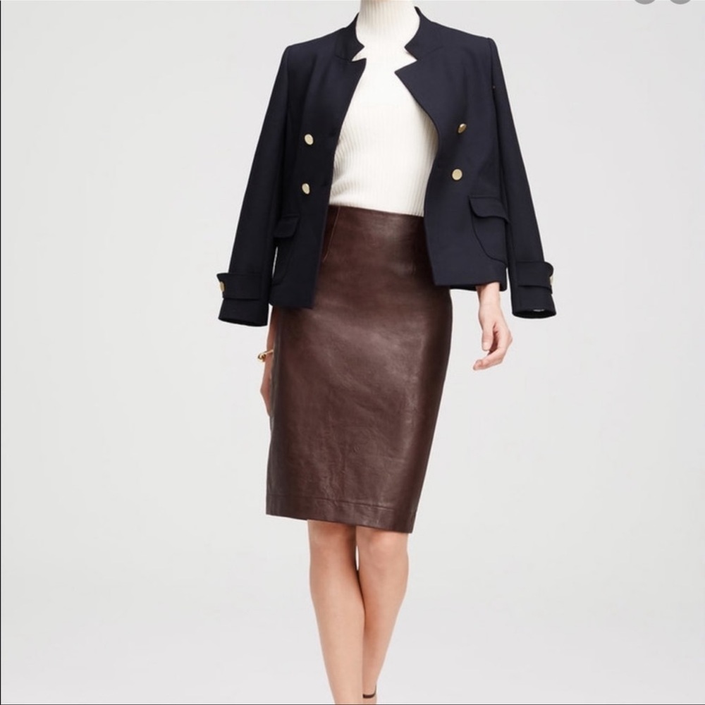 Ann Taylor skirt faux leather brown New 0